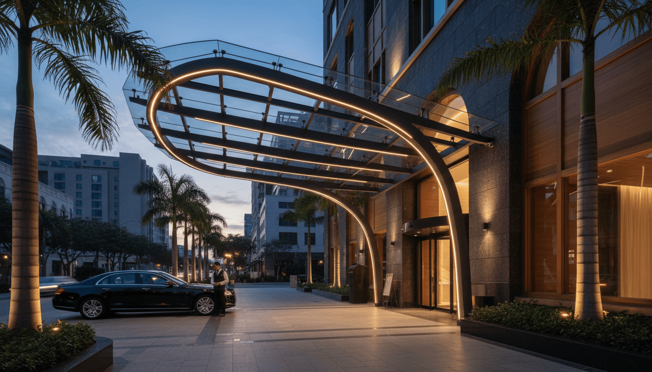 Eingangsüberdachung Hotel