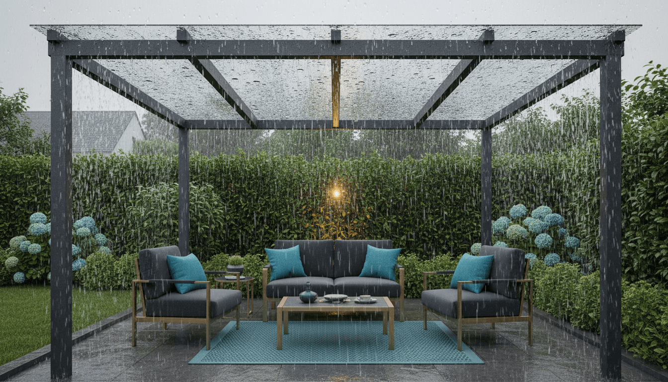 Terrassendach bei Regen