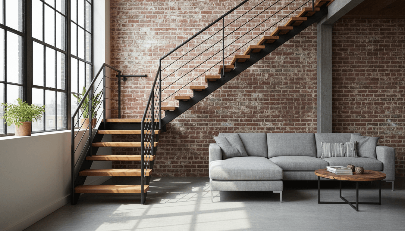 Moderne Stahltreppe im Loft-Stil