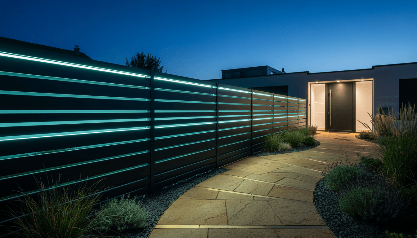 Zaun mit Beleuchtung