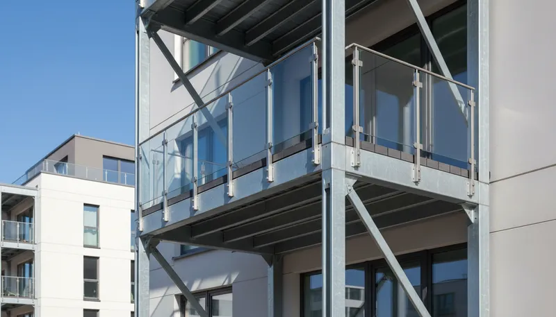 Stahlbalkon an Mehrfamilienhaus